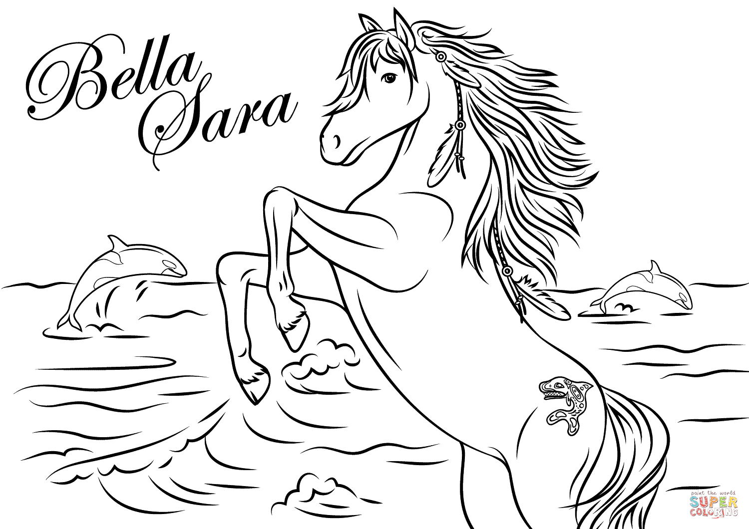 Plansa de colorat cu Bella Sara 17 9